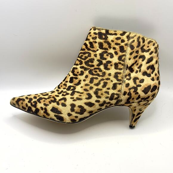 Sam Edelman Kinzey Women's 8.5 Leopard Calf Hair Kitten Heel Booties Ankle Boots - Picture 8 of 9